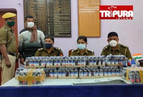 Increasing Drug Mafias in 'Nesha Mukt Tripura' : 1 arrested from Lanka Mura in NDPS Case : Phensedyl Worth Rs. 50 Lakhs Seized
